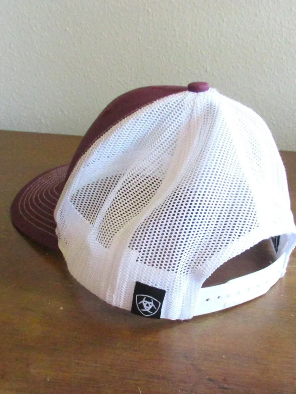 Ariat Maroon White Trucker Hat Mesh Back